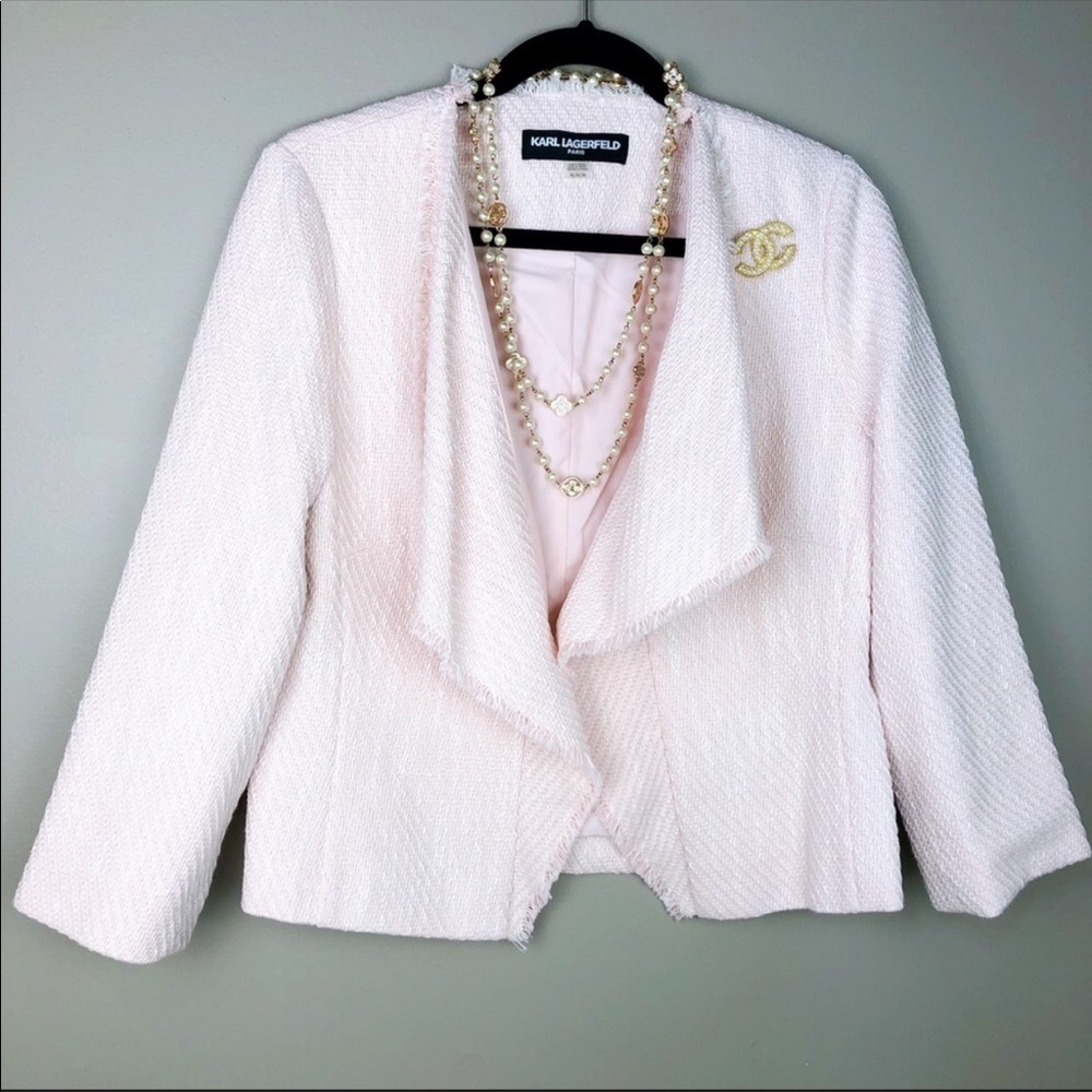 Karl Lagerfeld/Chanel Type Pink Tweed Blazer